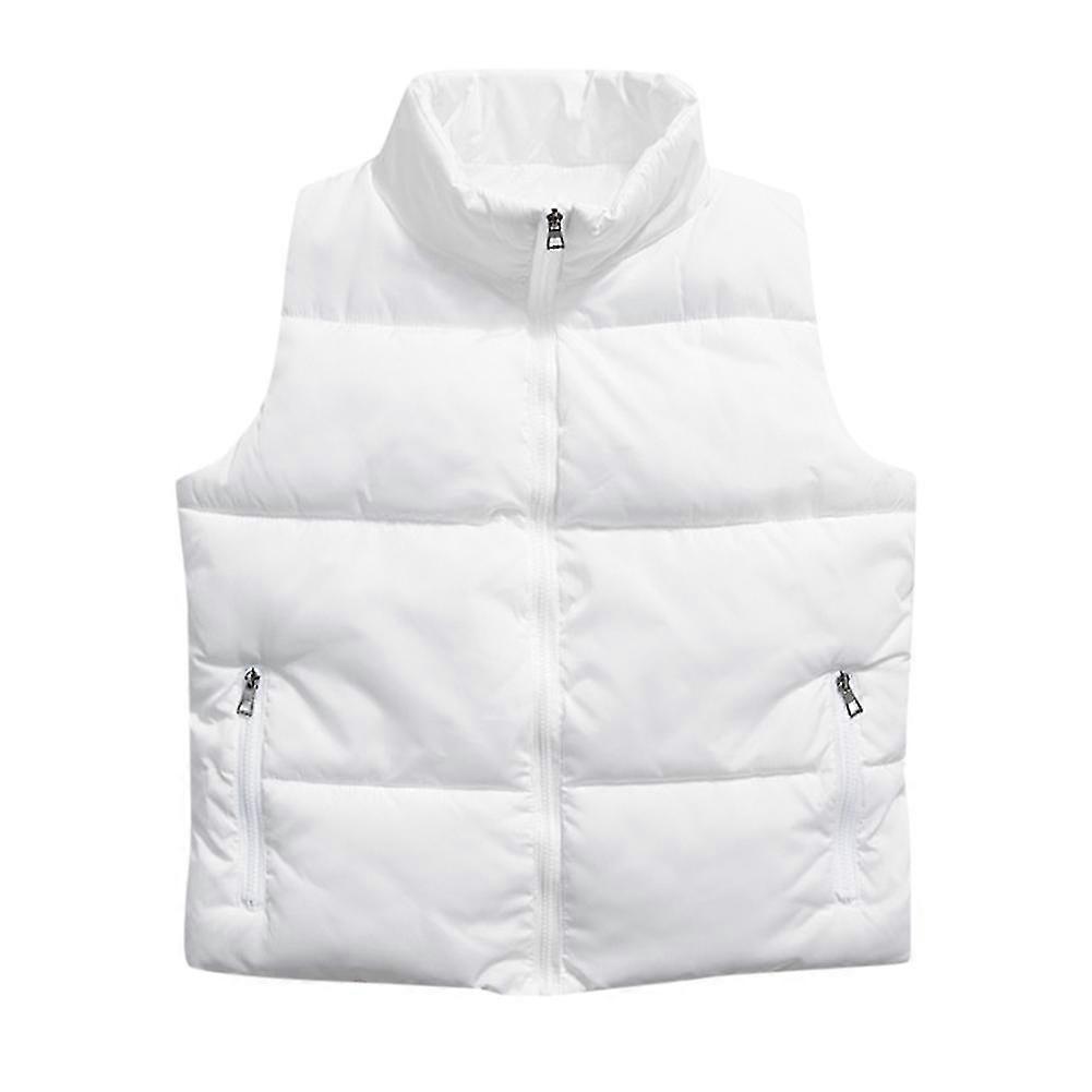Mens Lightweight Zip Puffer Vest Loose Windproof Outerwear Solid Color Sleeveless Jacket