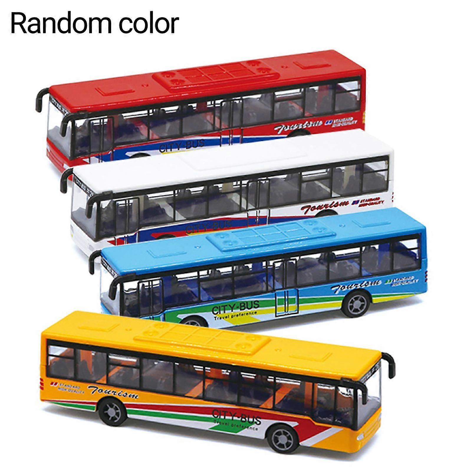 QingHai Alloy Mini Simulation Pull Back Car Bus Model Desktop Decor Kids Collectible Toy