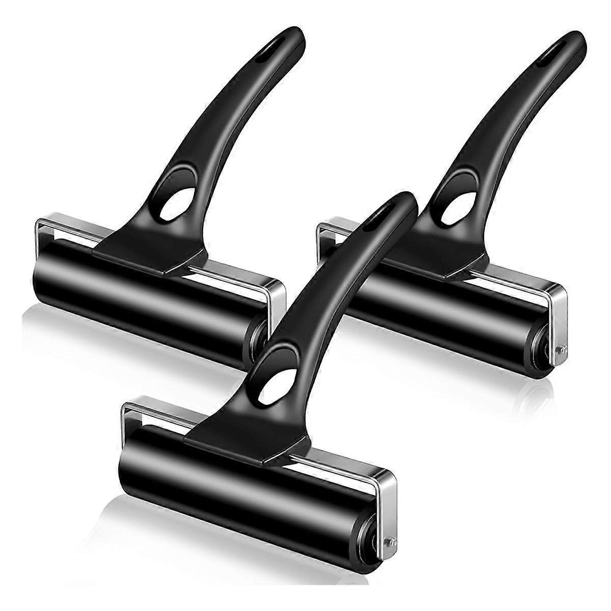 3 Pieces Rubber Roller 4.7 Inch Suitable for Adhesive Printing Ink Block PaperCraft Stamping Machine Wallpaper