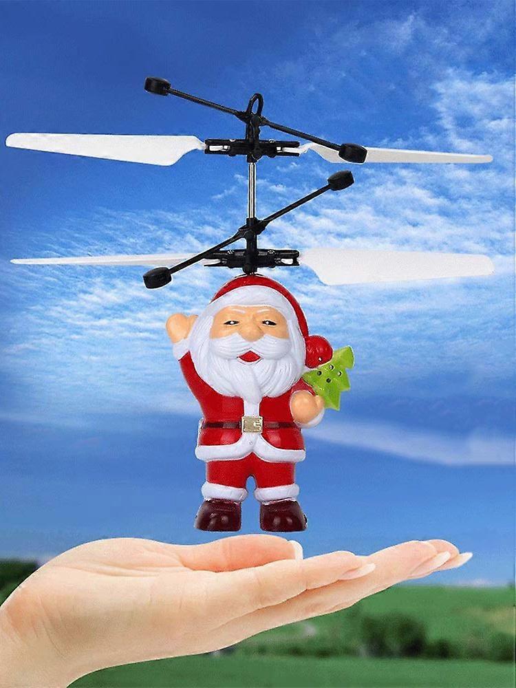 Jultomten Flygande Helikopter - Infraröd Sensor Styrd Julleksak för Barn