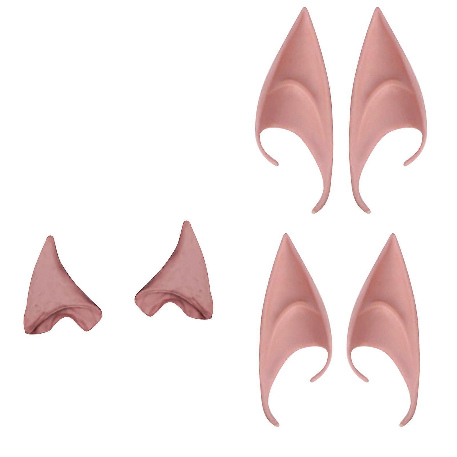 3 Pairs Fairy Cosplay Latex Ears Simulation Soft False Elf Ears for Halloween