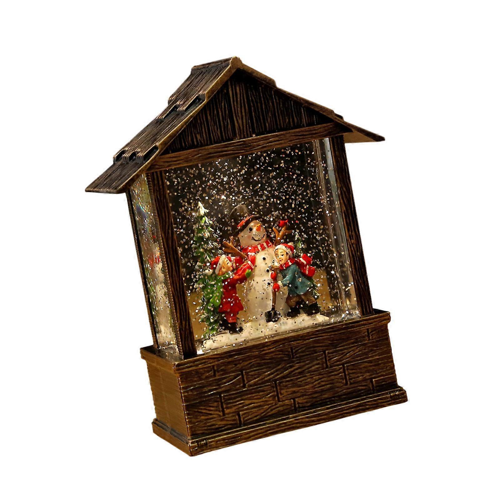 Christmas Snow Globe Table Centerpiece Snowman with Music Musical Snow Globe Snowman and Boys