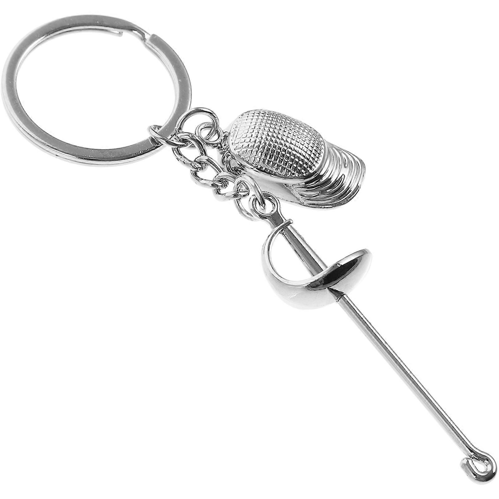 Fencing Sword Keychain Metal Small Keychain Decorative Small Keychain Portable Fencing Keychain