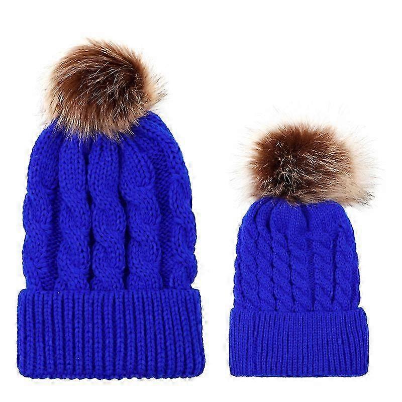 Açık bayanlar kış termal örme yün büküm kayak şapkası (mavi)1 adet