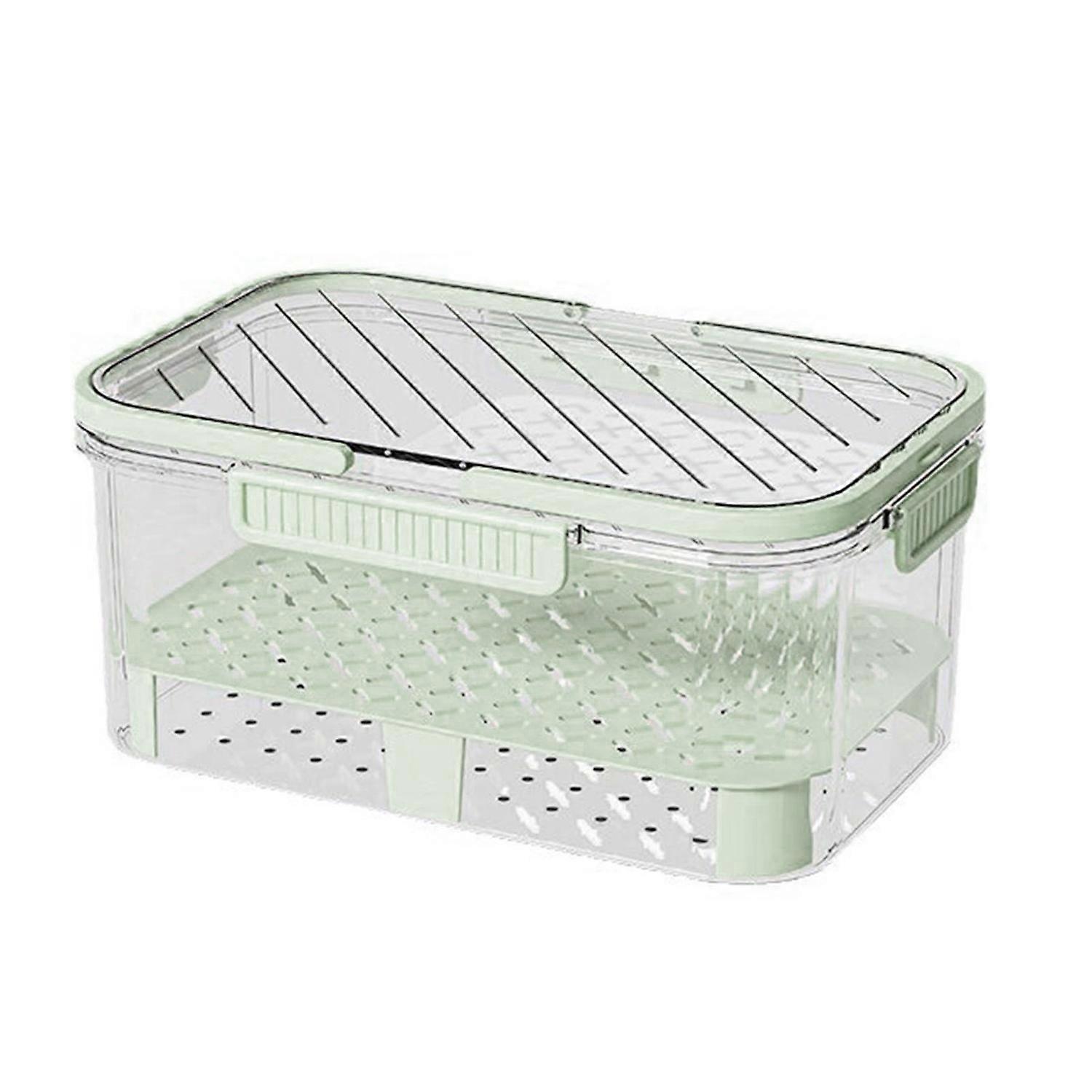 Fruit Storage Container Refrigerator Organizer with Hidden Handle Stackable Design BPA Free