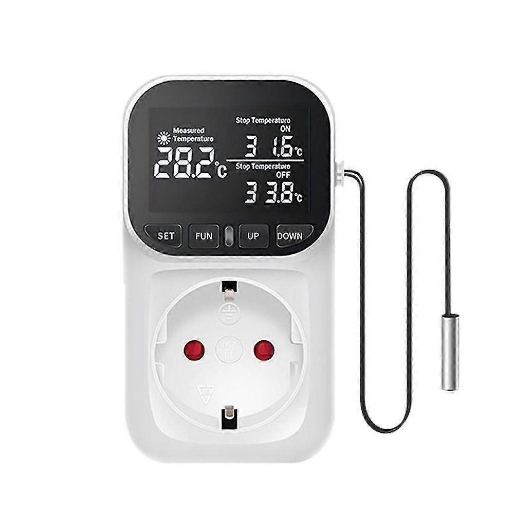 Digital Temperature Controller,Reptile Thermostat Timer Switch Plug with Sensor for Home, Greenhous