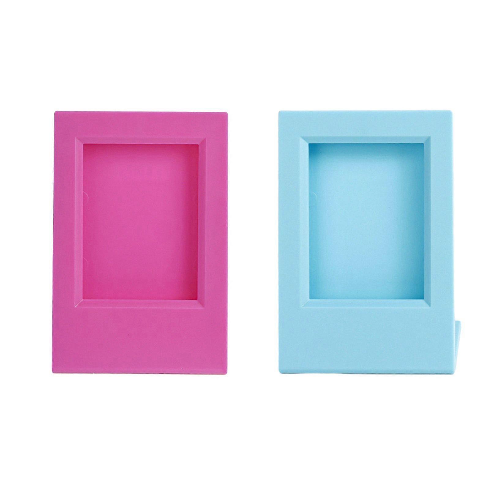 2 Pcs 3 Inch Photo Frame Free-standing L-Shaped Photo Storage Display Solid Color Anti-crack Acrylic Long-lasting Desktop Photo Frame