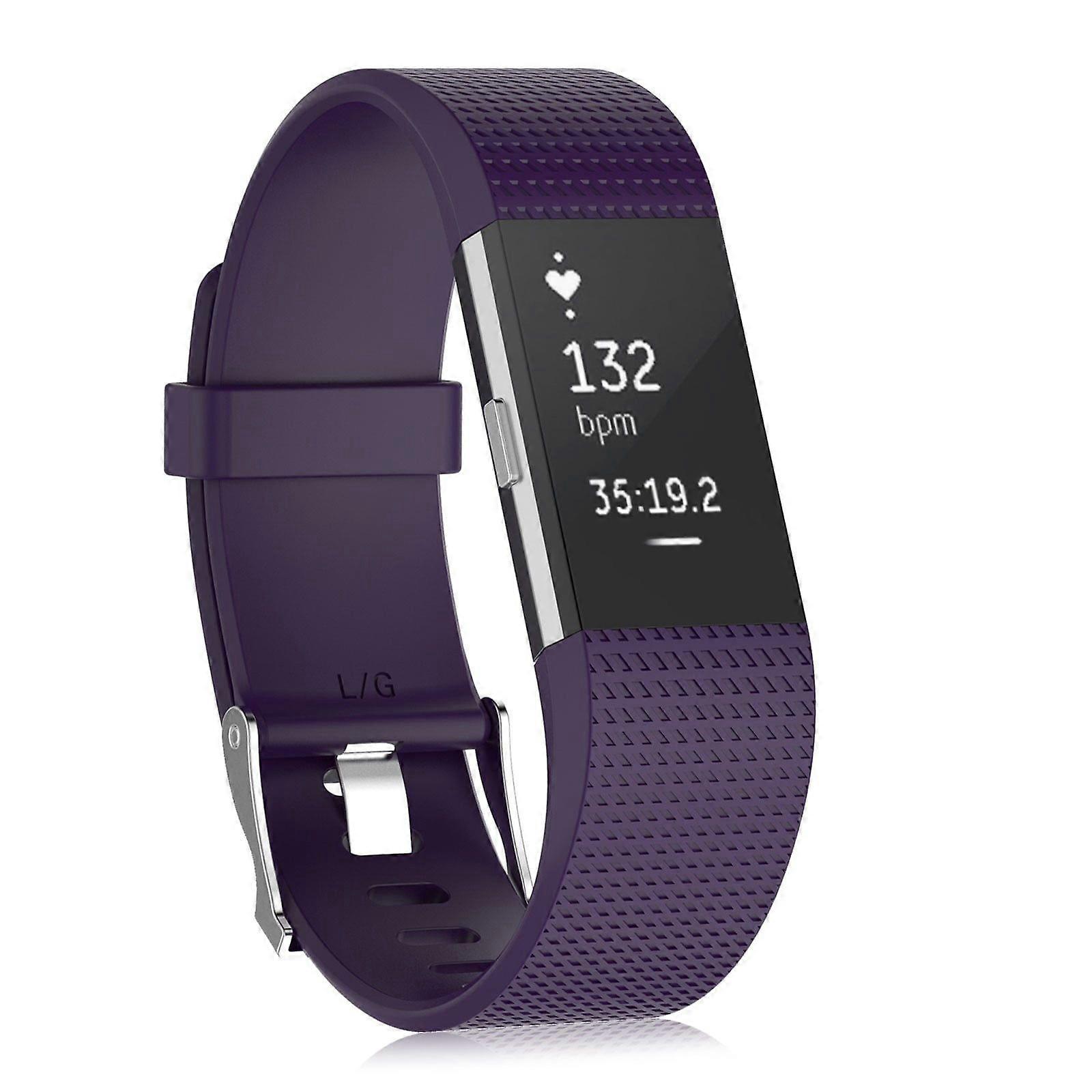 For Fitbit Charge 2 Band, Adjustable Replacement Soft Silicone Wrist Strap Wristband with Secure Metal Buckle Clasp Large Size for Fitbit Charge 2 Sma