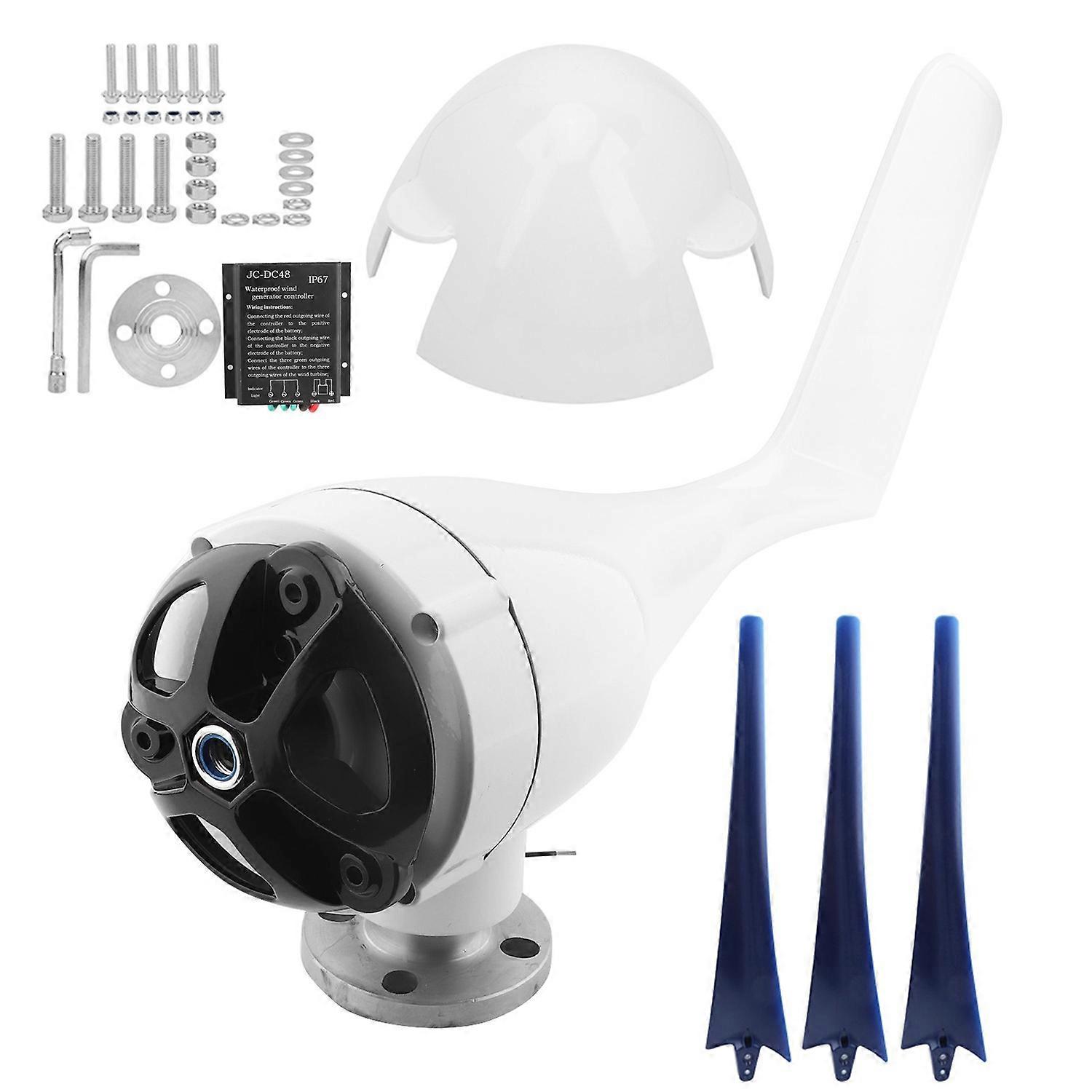 400W Wind Turbines Generator Kit 3 Blade Aerogenerator with Controller Accessory Blue 48V