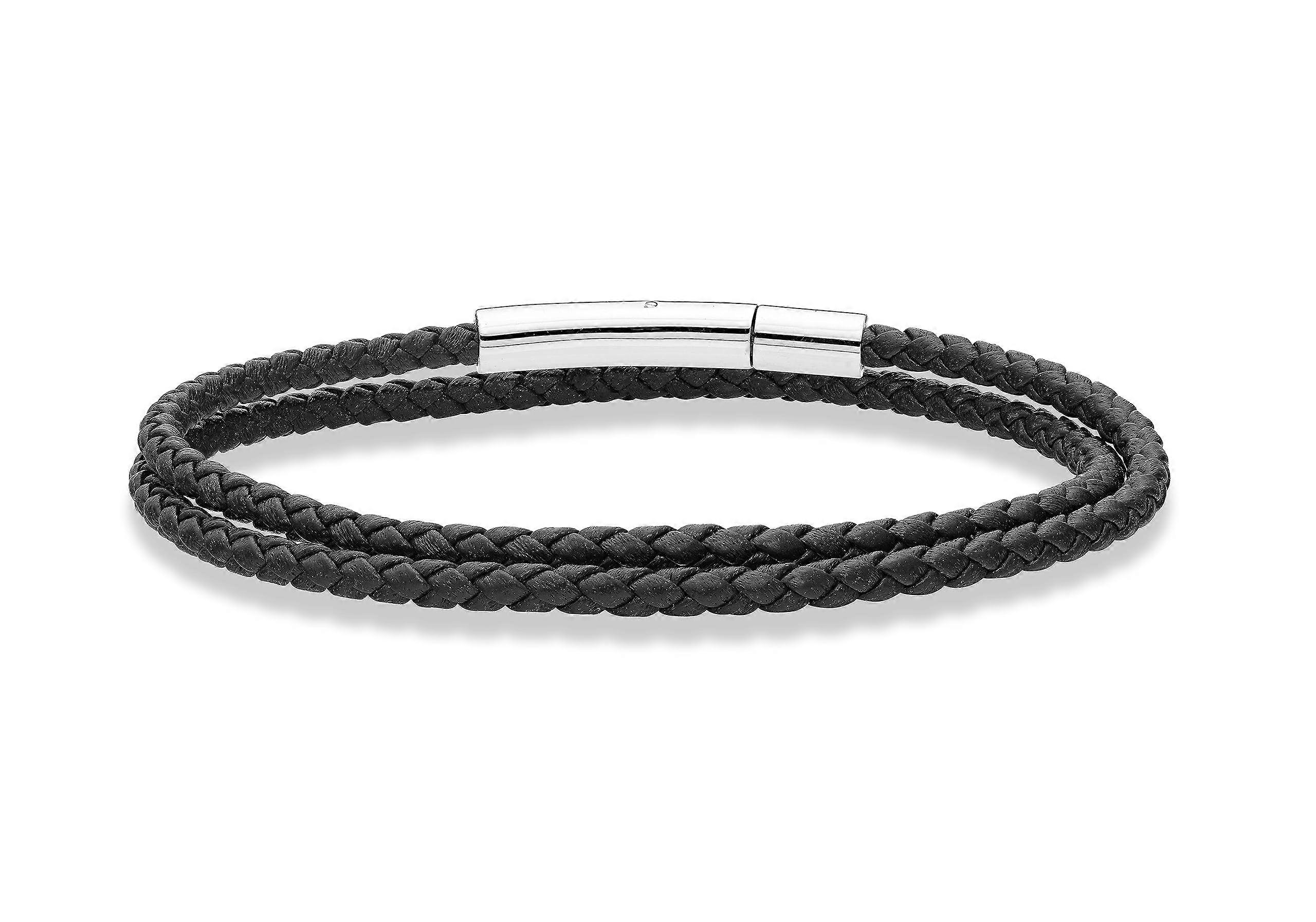 Italian Double Wrap Braided Leather Bracelet for Men and Women, Stylish Adjustable Design, Durable Material, Unisex Fashion Accessory