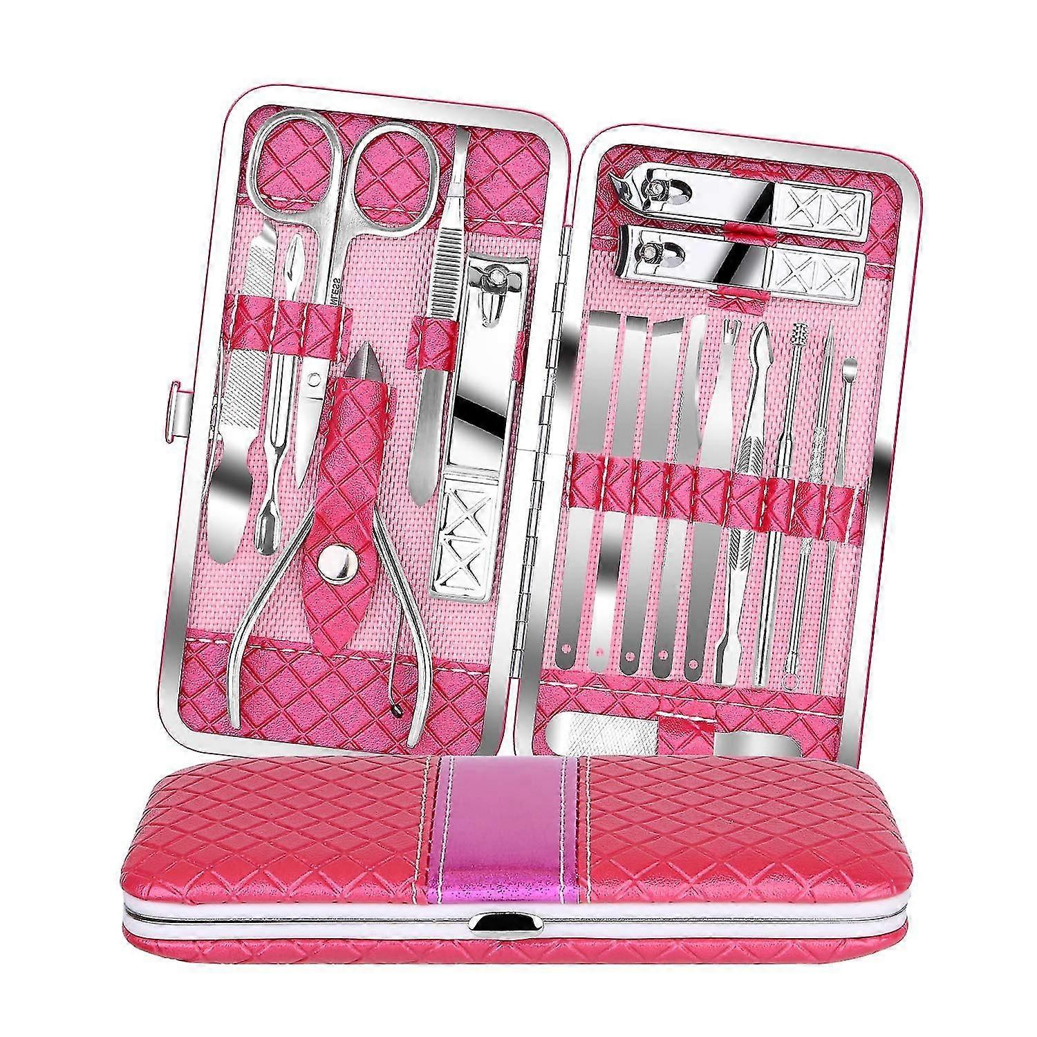 Manicure Set 18pcs Professional Nail Clippers Kit Pedicure Care Tools