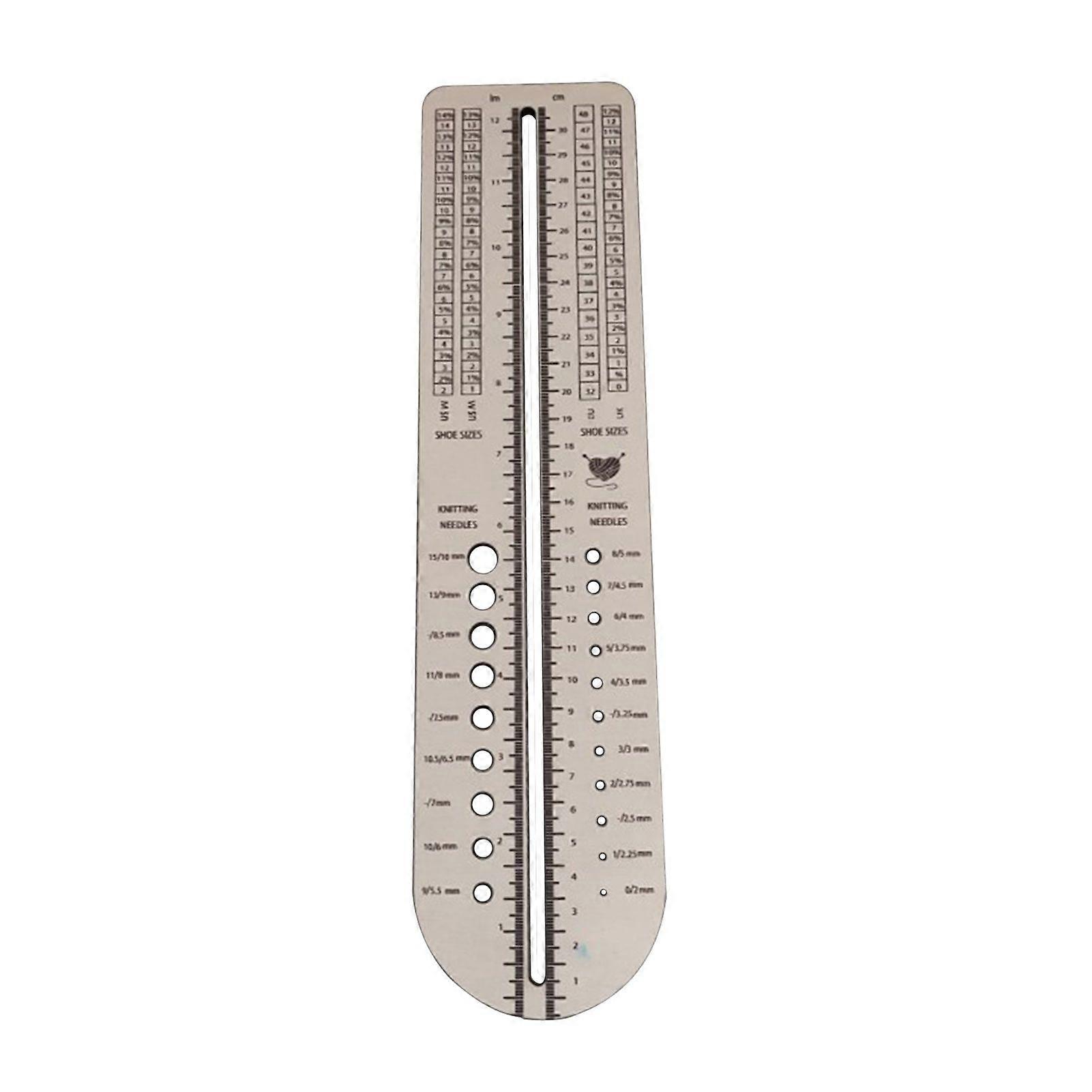 Multi-Functional Sock Ruler Accurate Scale Portable Wooden High Hardness DIY Knitting Weaving Crochet Size Measurement Gauge Tool