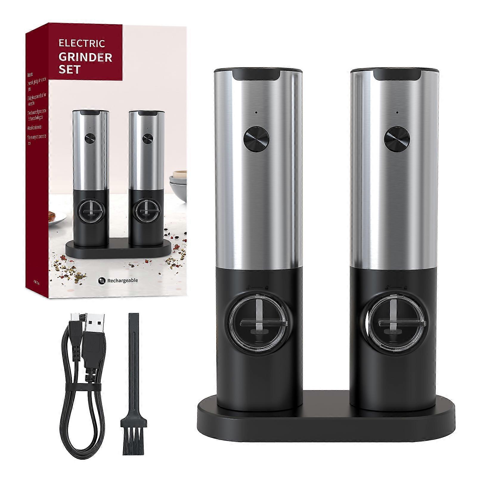 F2 Electric Salt Pepper Mill Set | TypeC Charging | 2 Grinders