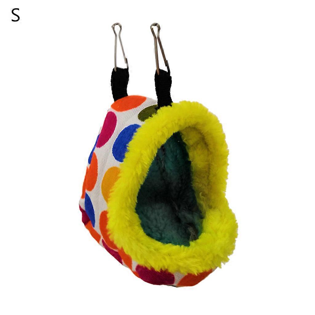 Bird Hanging Hammock for Cage Winter Warm Nest Plush Tent Hideout Parrot Snuggle Hut for Sleeping Playing & Rest S