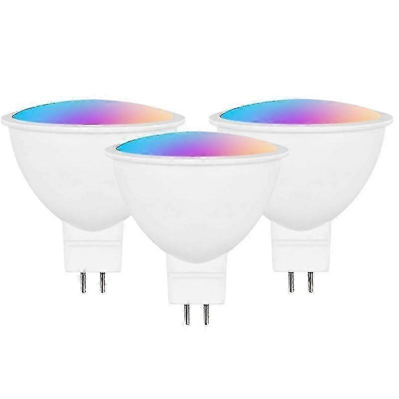 3Pcs Smart Homekit WiFi MR16 Smart LED Light Bulb 12V RGBCW Dimmable Lamp Siri Voice Control 5W Spotlighting Color Changing