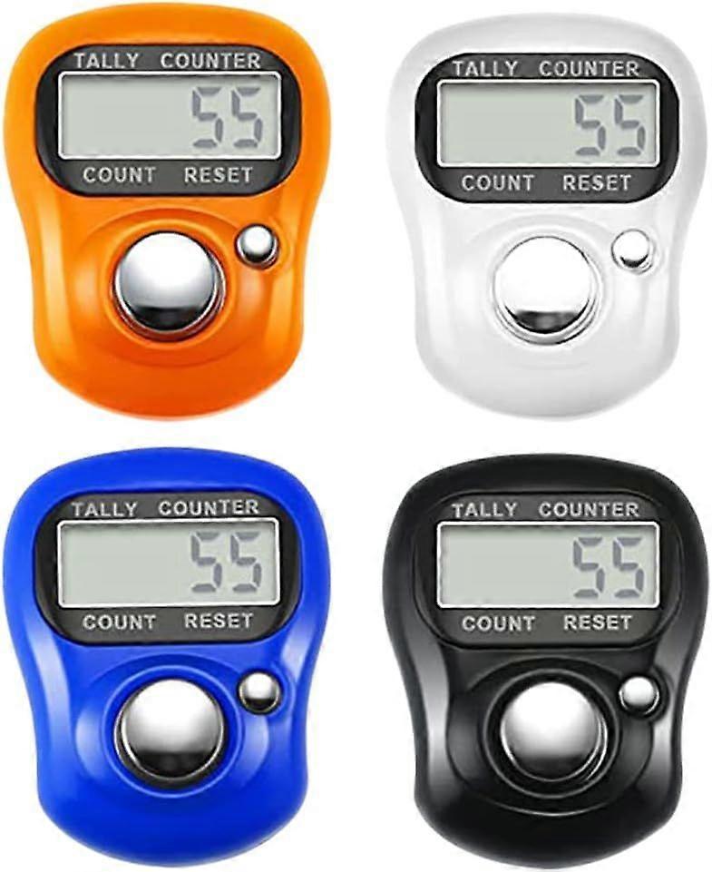 Finger Counters, 5 Digit Electronic Lap Counters with LCD Display, Electronic Counter, Hand Counter, for Golf, Coach, Case, School, Train 4 Pcs
