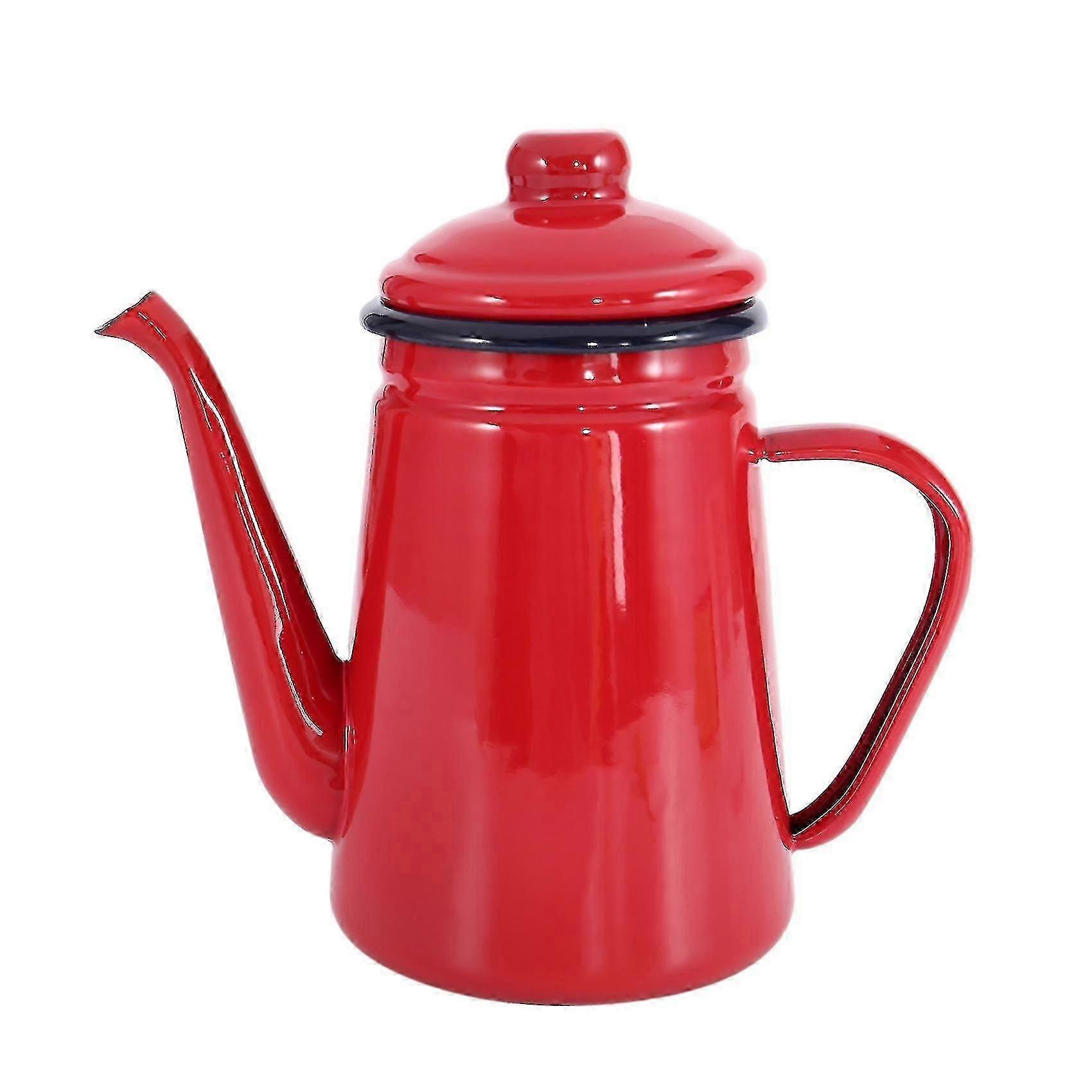 1.1l High-grade Enamel Coffee Pot Pour Over Milk Water Jug Pitcher Barista Teapot Kettle For Gas St-YUHAO