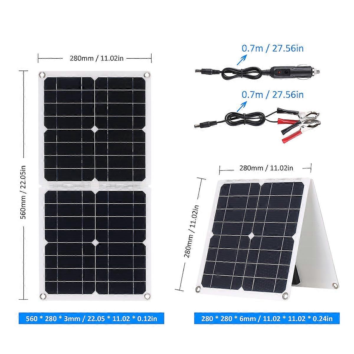 50W Foldable Solar Panel Charge with DC& USB & TYPE-C Output High Efficiency Module IP65 Water Resis