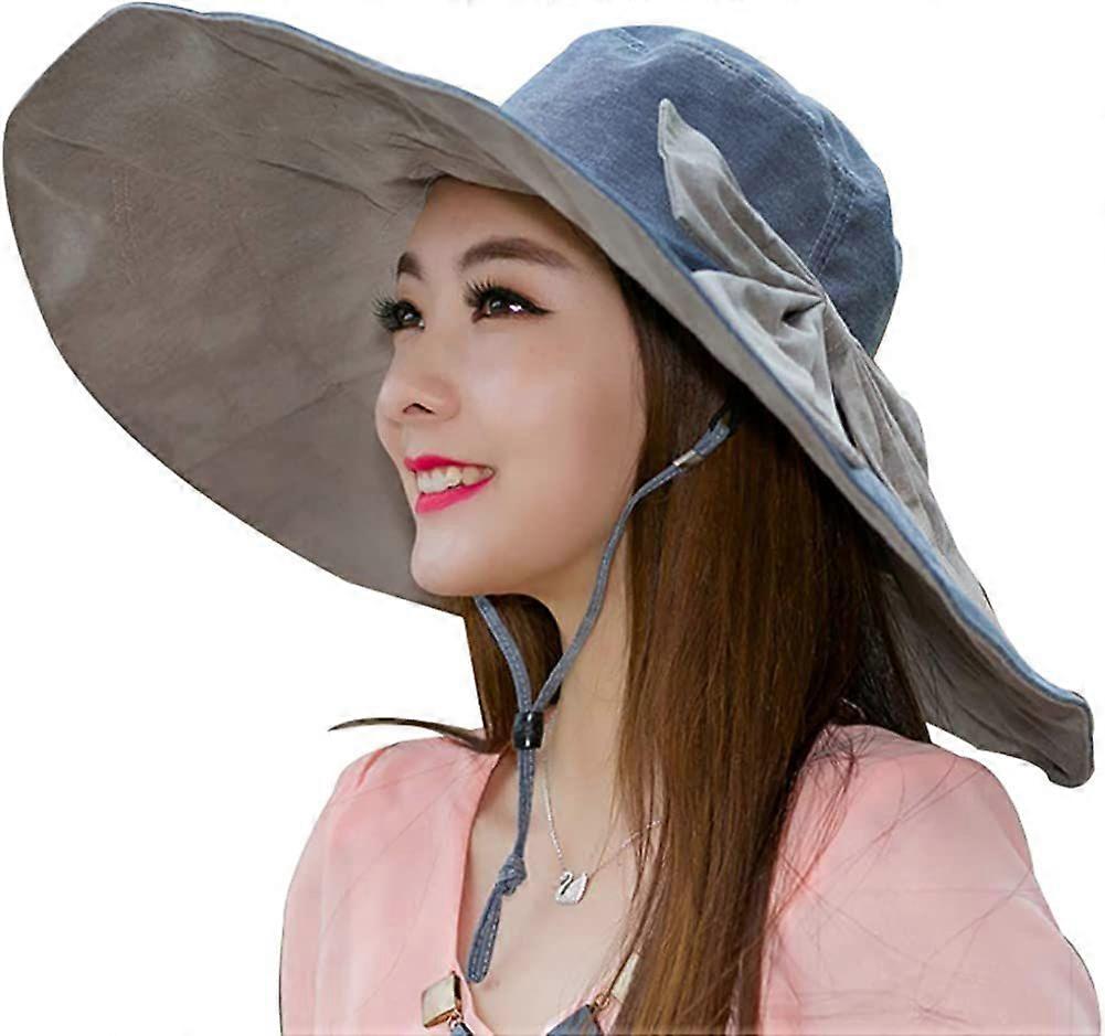 Women's Packable Reversible Bucket Hat UV Sun Protection Cap fast