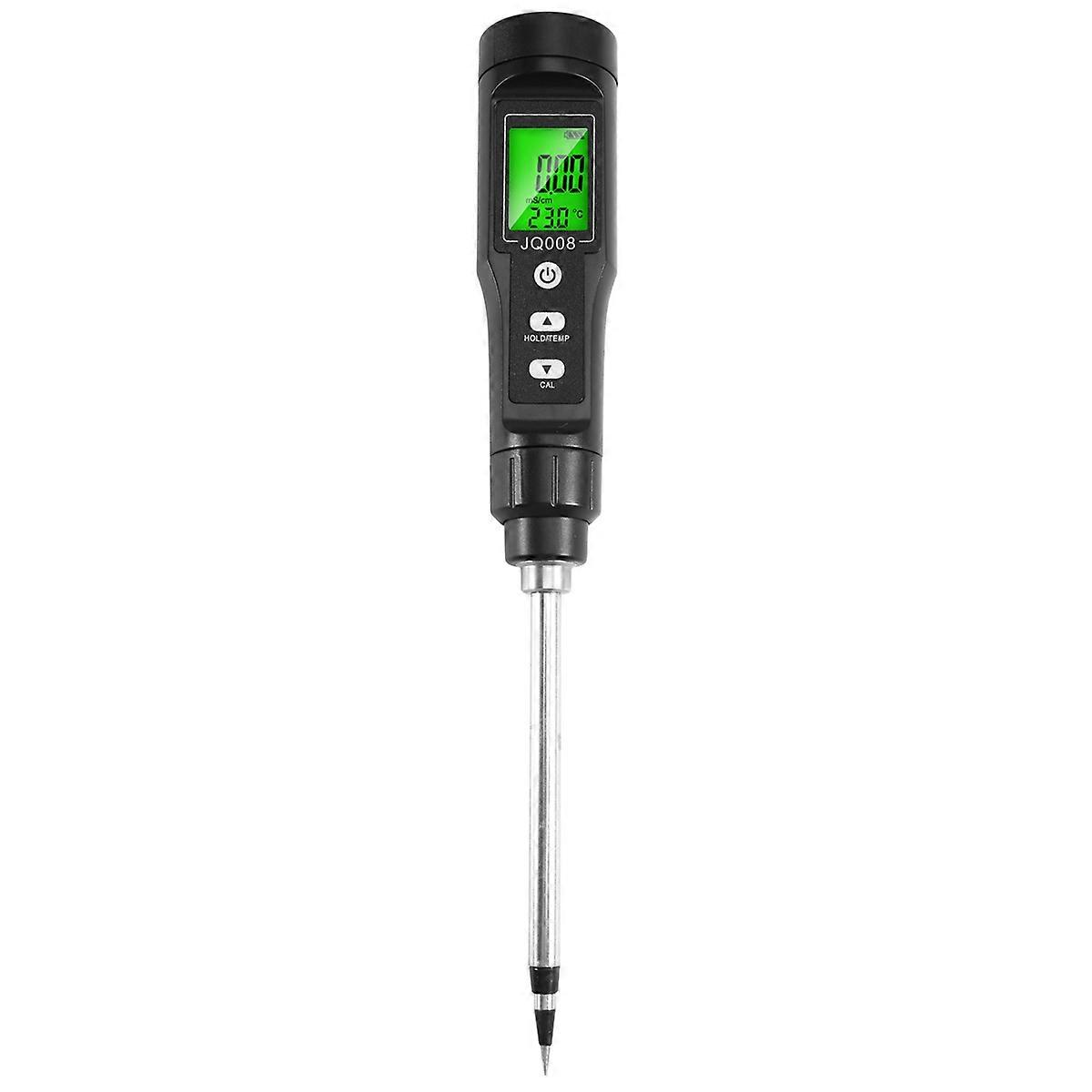 LCD Digital Soil Tester 0.00-10.00mS/cm Soil EC Meter Handheld EC/TEMP 2-in-1 Soil Detector ATC Tem