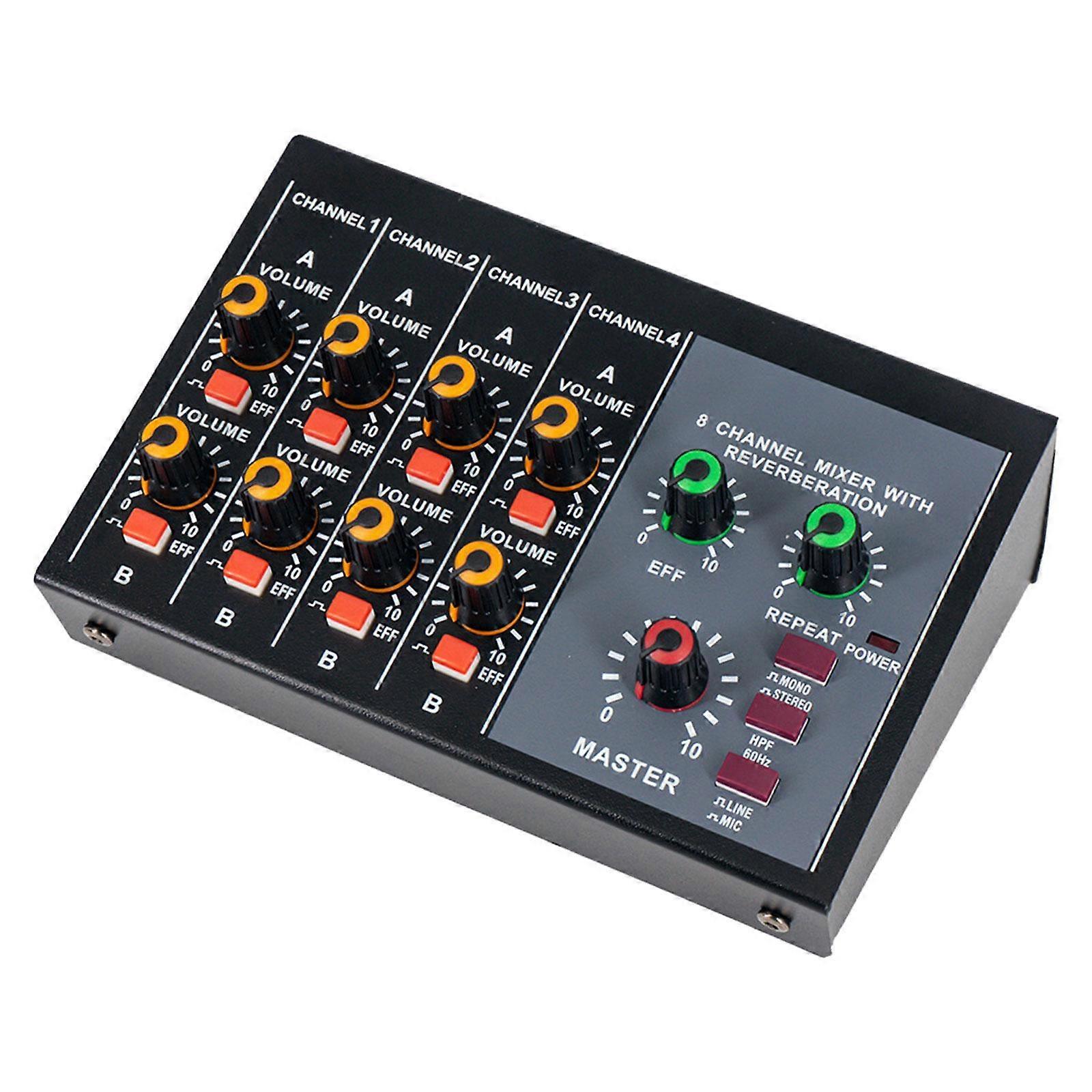 8-kanals Mixer Stereo Equalizer til bandydelse KTV-optagelse