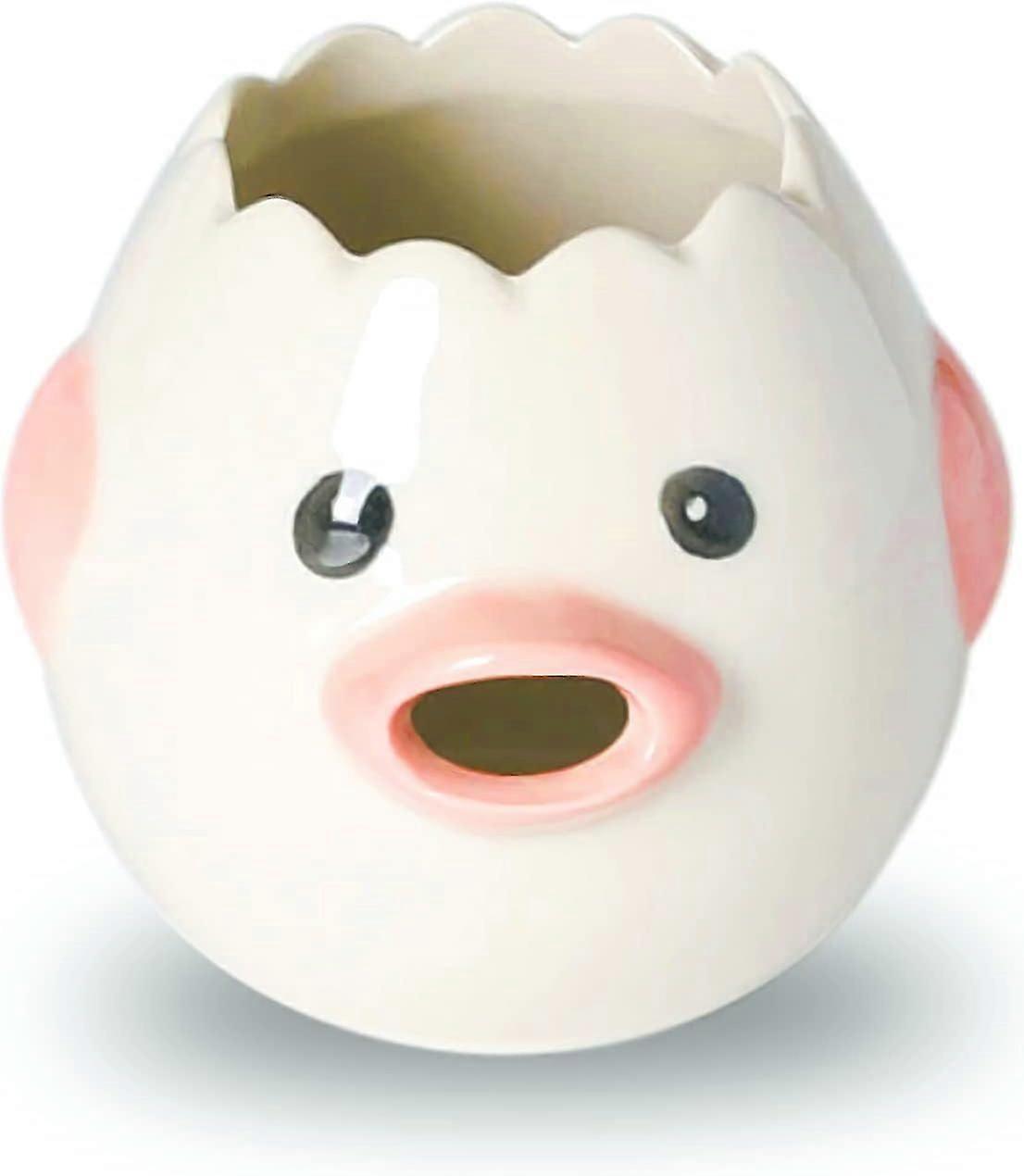 Ceramic Egg Separator Egg Yolk and White Separator Cute Baking Supplies Creative Kitchen Tool (Pink)