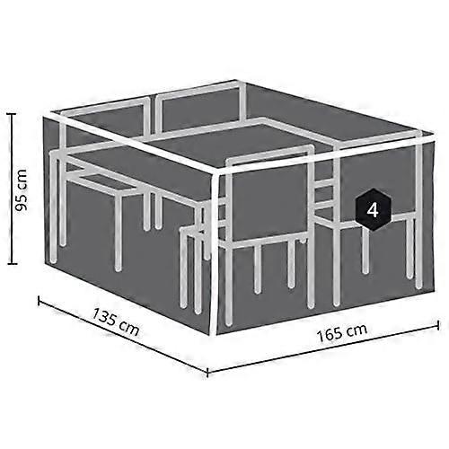 Perel Garden OCGS Kit S Protective Case for Rectangular Lounge S, Black, 165 x 135 x 95 cm - OCGS-S