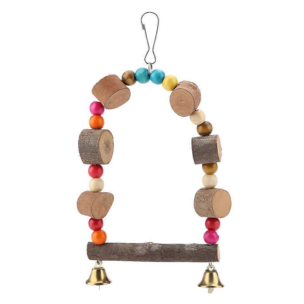 Pet Bird Hanging Toy - Wooden Swing, Bridge Ladder & Chew Toy for Parrots