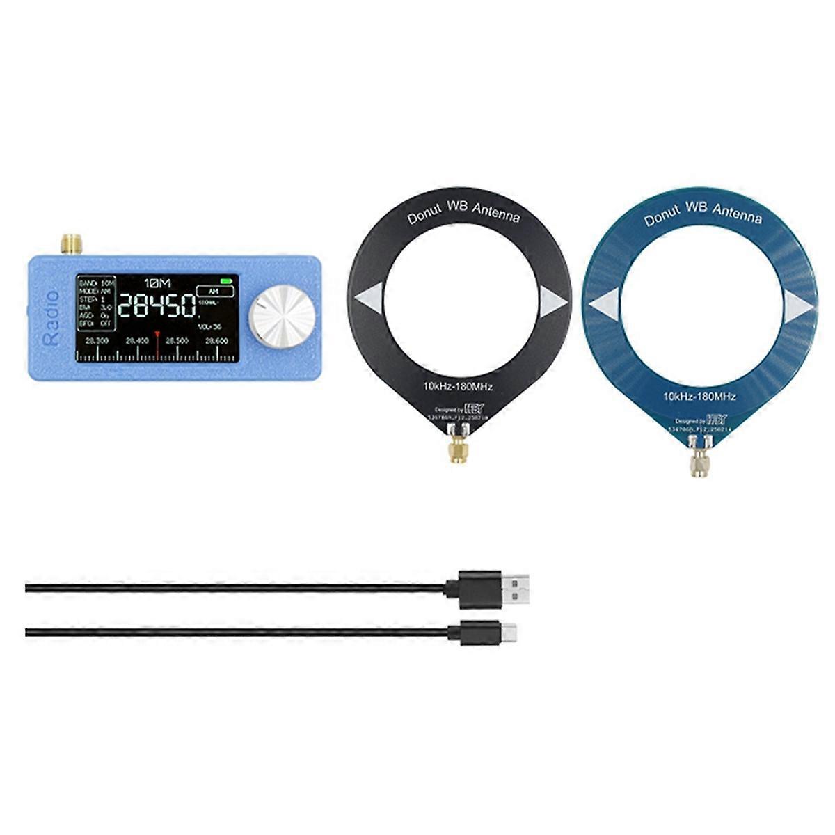 Portable SI4732 10Khz-180Mhz Radio 1.9inch IPS Screen LSB USB AM FM Pocket Mini Radio HF SW MW VHF Radio with Antenna