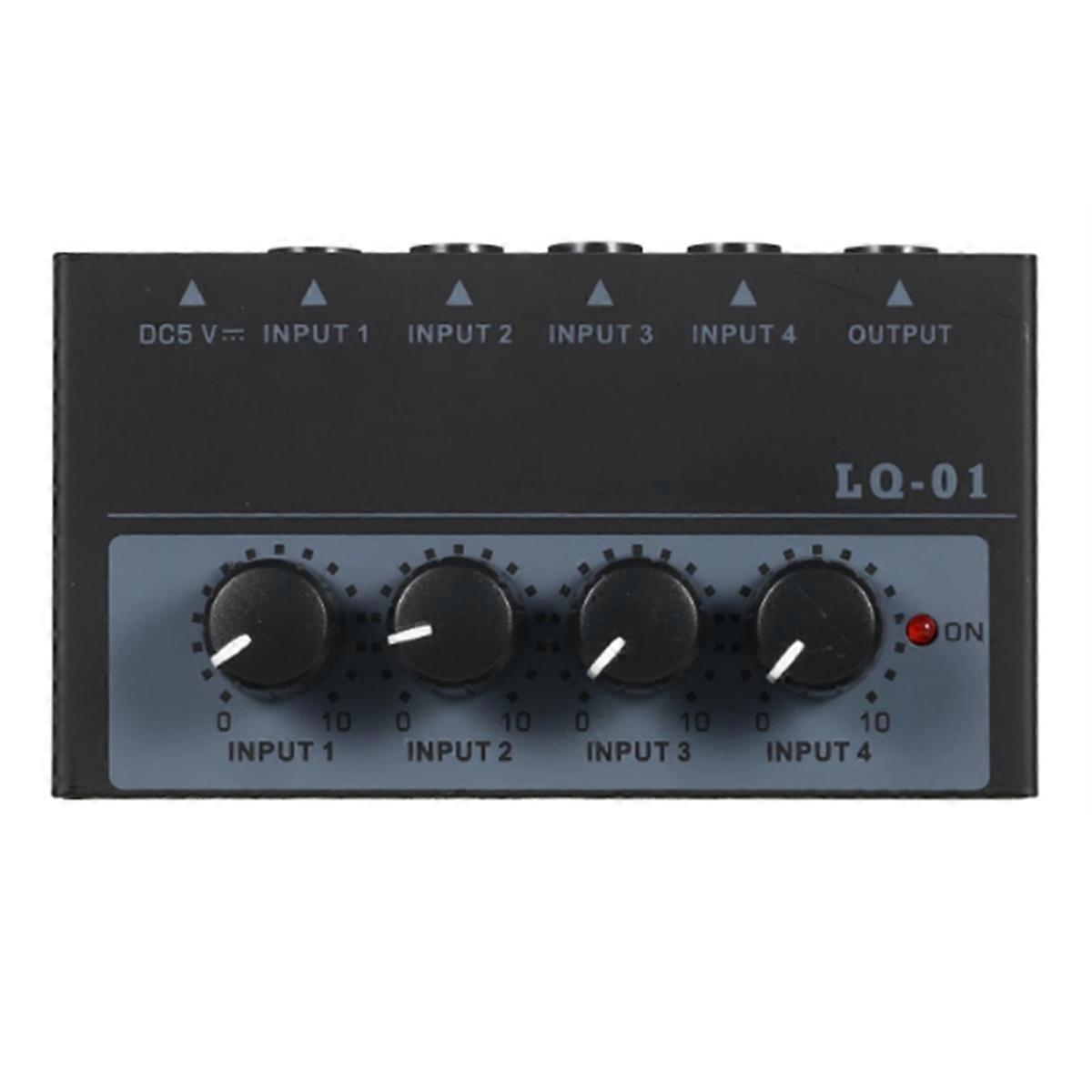 Mixer Ultra Low Noise 4 Channel Mixer 4 Input 1 Output DC 5V Mini Audio Mixer Microphone Guitar Bass Mixers EU PLUG