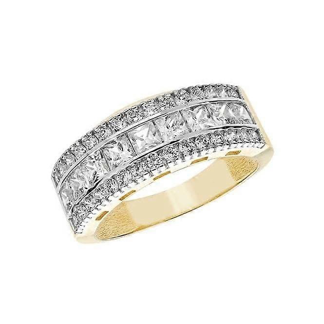 9ct Yellow Gold Ladies Zirconia Ring RN919