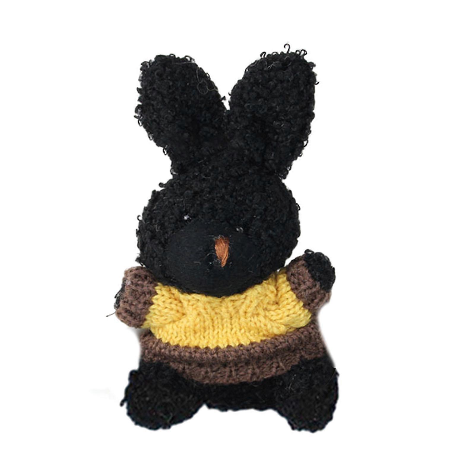 Porte-clés de style punk Petit lapin pendentif porte-clés ornement porte-clés à la mode accessoire pour sacs à dos et clés de voiture café jaune