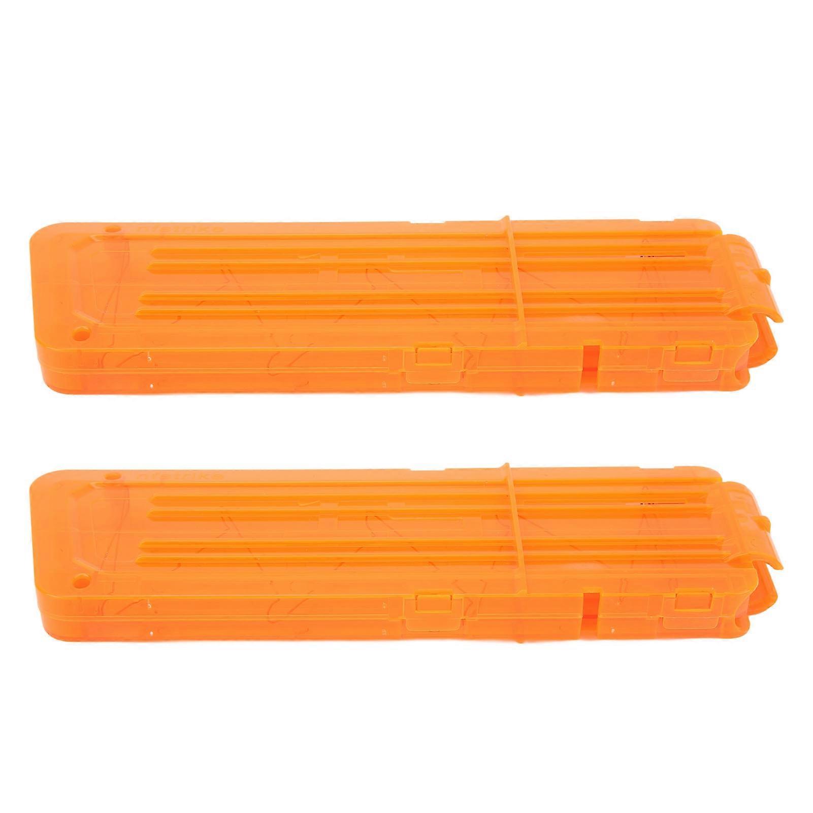 Compatible Dart Blaster Magazine 15-Dart Capacity Orange High-Performance Reload Accessory Durable Plastic 2-Pack for Enhanced Pla