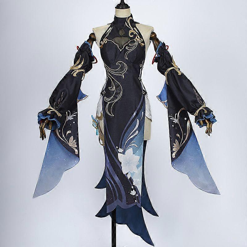 Genshin Impact Shenhe Cosplay Ice Lotus Qipao Robe dans un style chinois élégant | XSXXL
