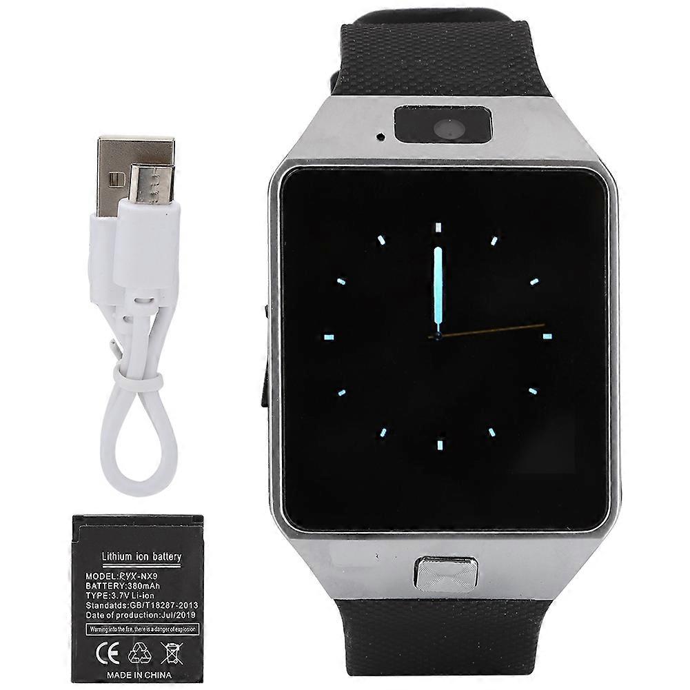 DZ09 Plug-in Memory Card Touch Screen GSM Camera Bluetooth Smart Phone Watch (Silver)