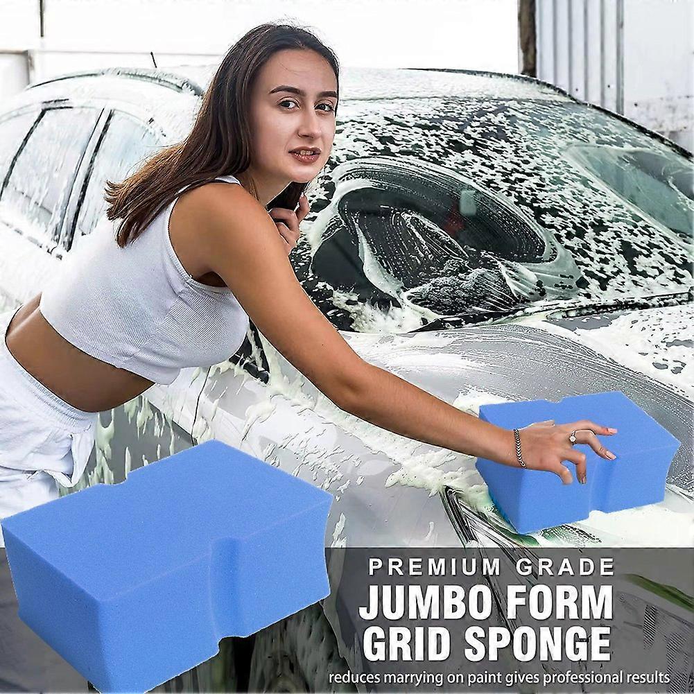 Car Wash Sponge Soft Foam Grid Super Absorbent Sponge Blue