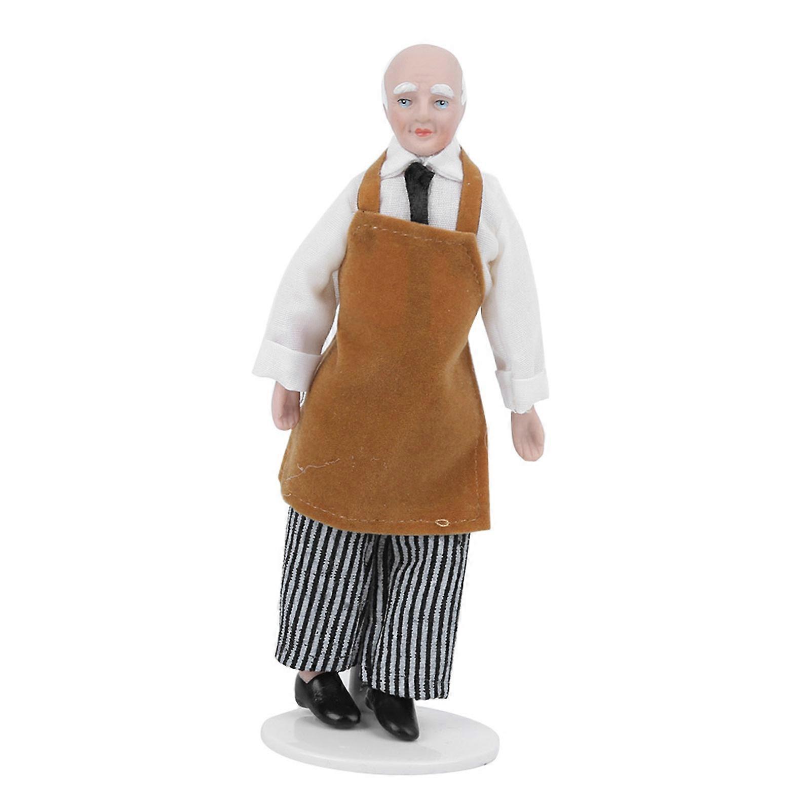 Maison de poupée miniature en porcelaine, modèle de poupée ornementale, poupée, chef, homme, serviteur, accessoires pour maison de poupée #1