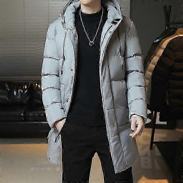 جاكيتات شتوية ضيقة 2023 للرجال، جاكيتات قطنية طويلة كاجوال بغطاء للرأس، باركا سميكة ودافئة، معاطف شتوية جديدة للرجال