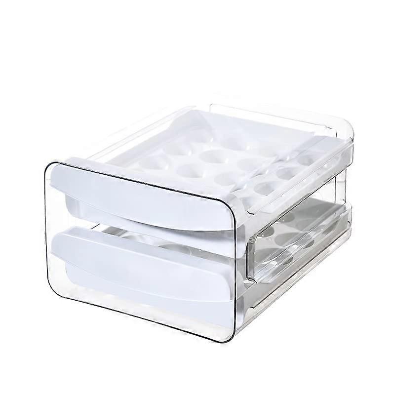 Egg Holder for Refrigerator, 40 Grid Egg Storage Container, 2-Layer Drawer Type Stackable BPA Free Fridge JD-002 0