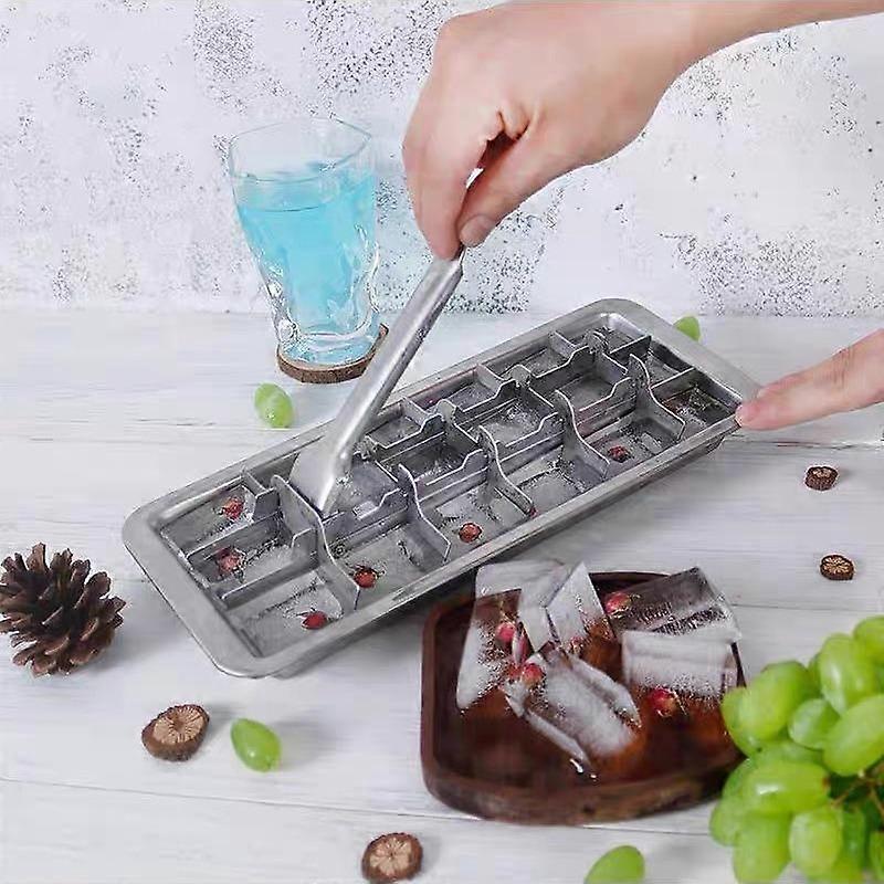 Stainless Steel Ice Cube Tray 18 Slot Removable Ice Cube Maker Freezer Square Ice Cube Mold For Milk And Drink Cooling