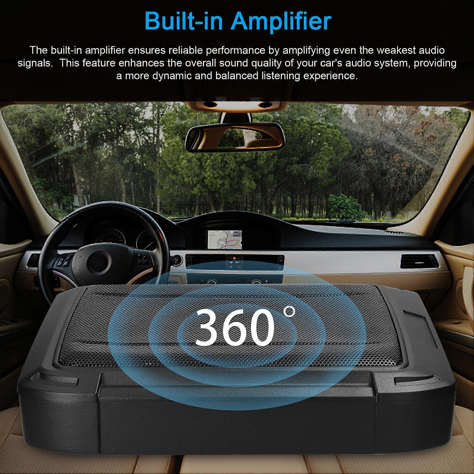 Slim under-seat subwoofer for car 12" 200W with built-in amplifier