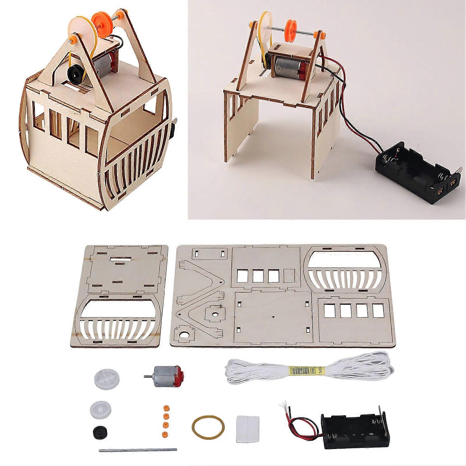Diy Wooden Cable Car Kit - Stem Educational Toy