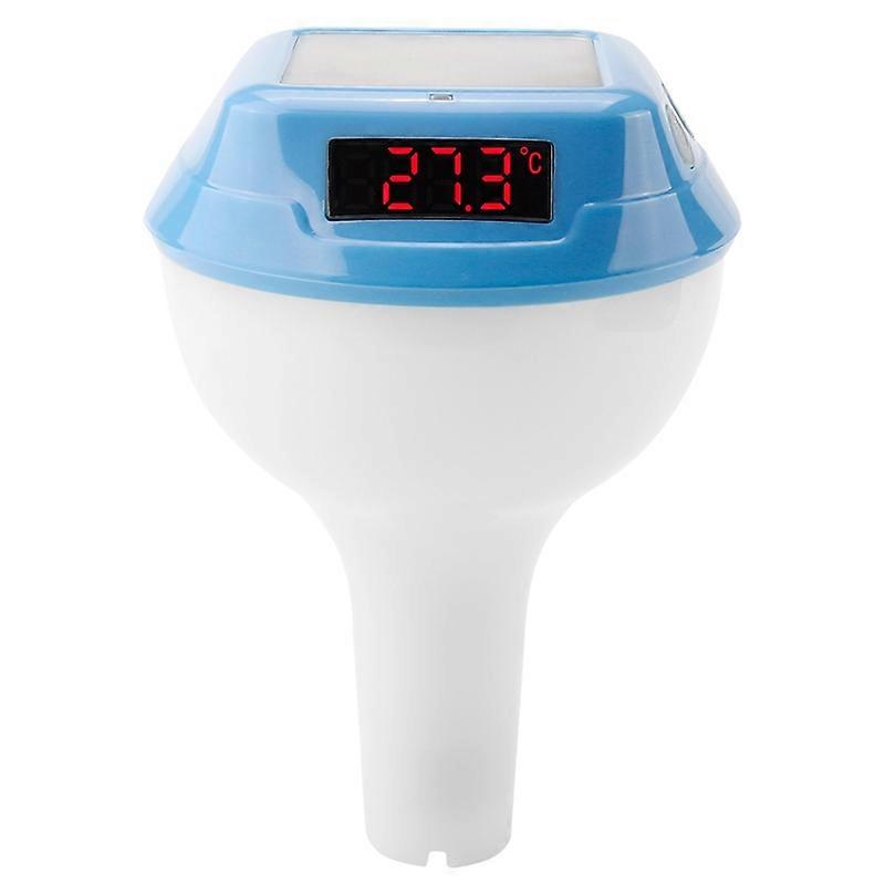 Solar Powered Digital Display Floating Pool Thermometer with RGB Ambient Light for Swimming Pool