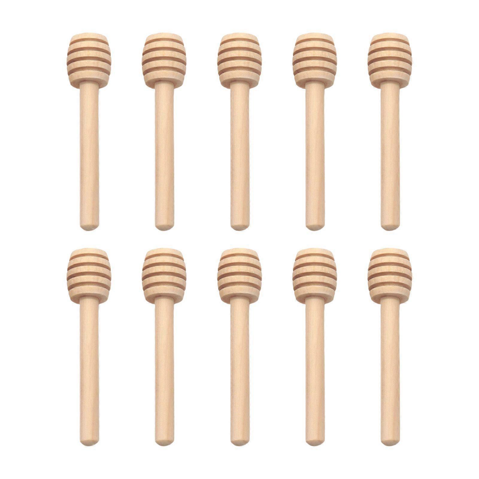 10 bitar Trä Honung Dippers Sticks Honeycomb Stick Long Handle Honungssked