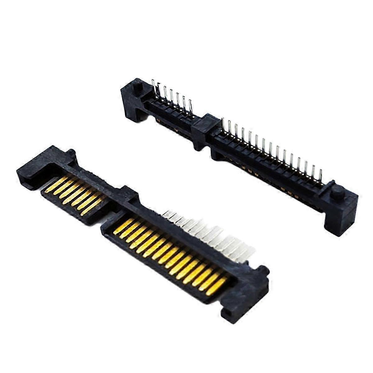 100pcs SATA 7+15 22 Pin Straight Male Interface Socket Connector Port für Festplatte HDD 22P