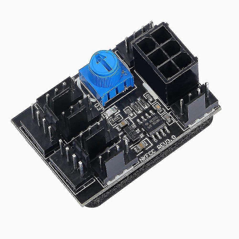 3-pin 4-pin Fan Adapter Pwm Pc Case Cooling Fan Hub 8-way Splitter 12v Speed Controller With 6-pi