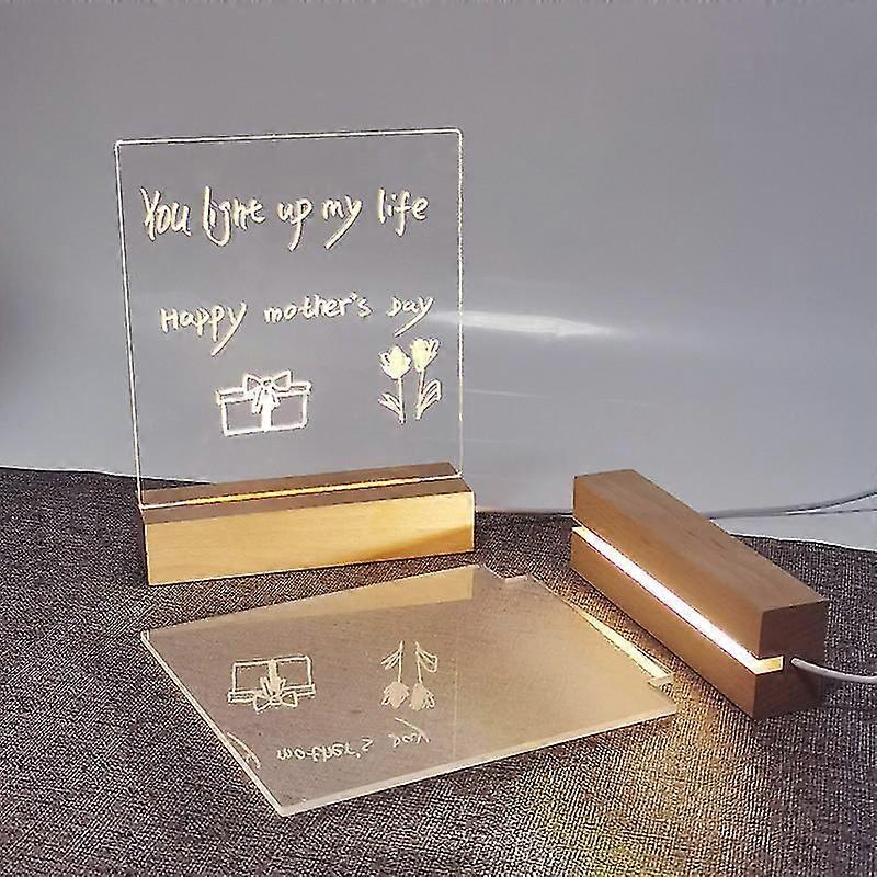 Led acrilico diy message luce notturna desktop luminoso memo note board