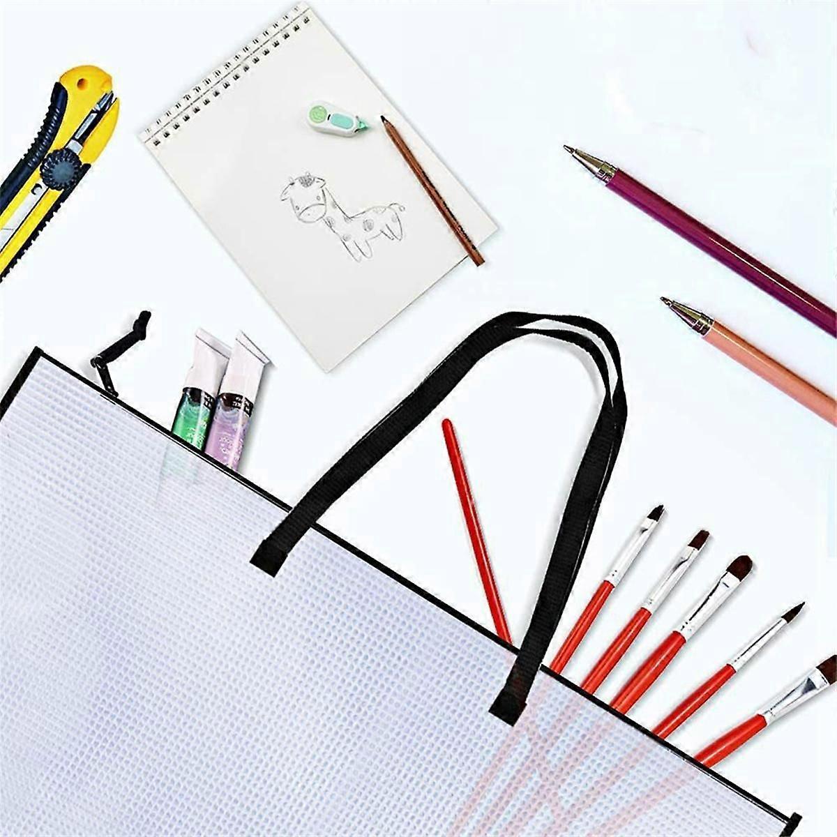 2 Pack 19X25 Inches Art Portfolio Case, Portfolio Folder for Artwork, Posters Storage Bag with Zipper and Handle Folder