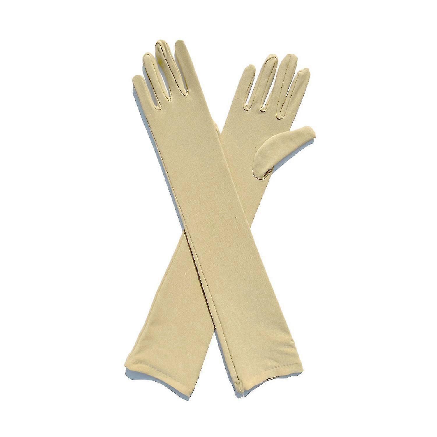 1 Pair Long Gloves Solid Color Super Soft High Elastic Friendly to Skin Fade-Resistant Decorative