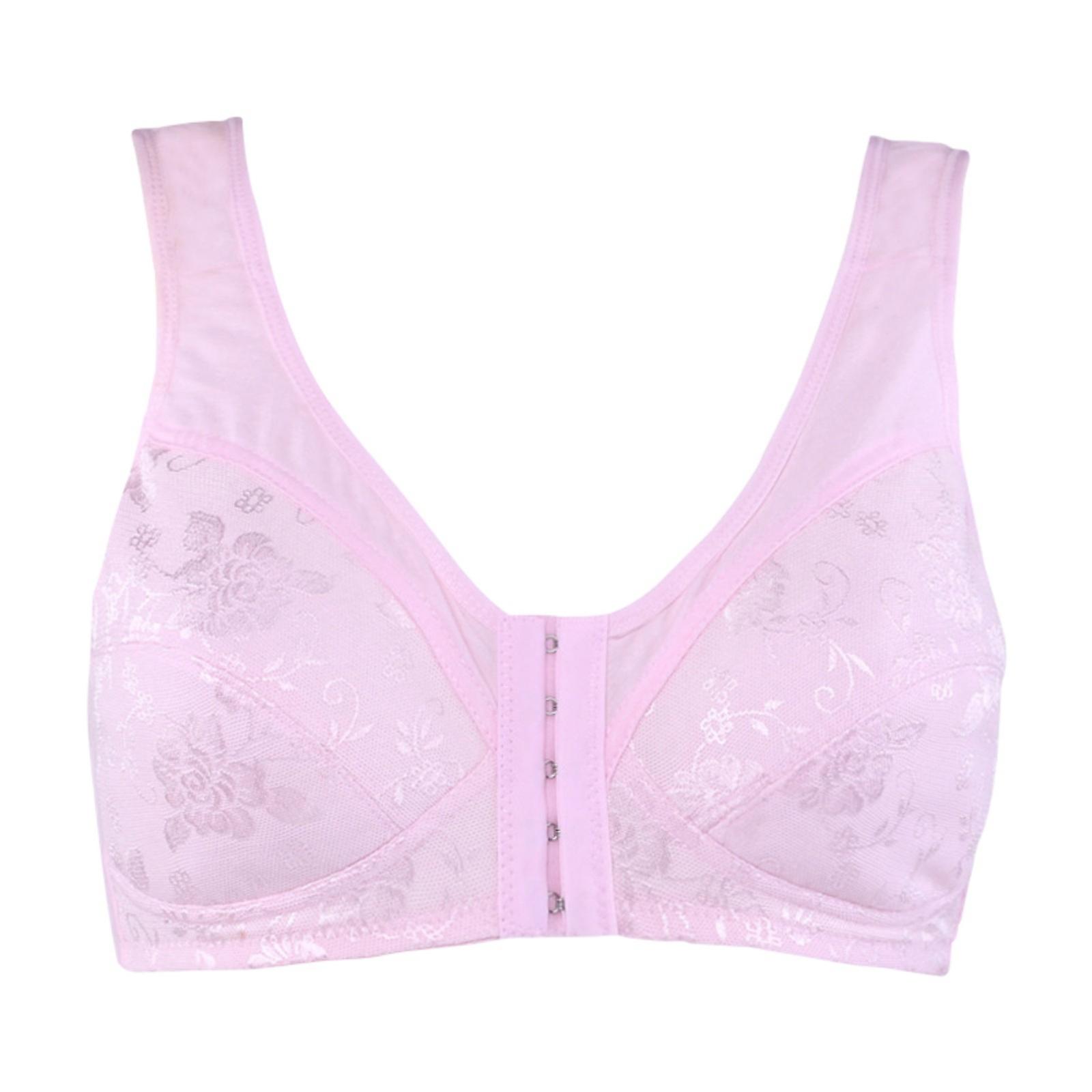 Women's Front-button Cotton Jacquard Vest with Sports Nursing Sleep Bra